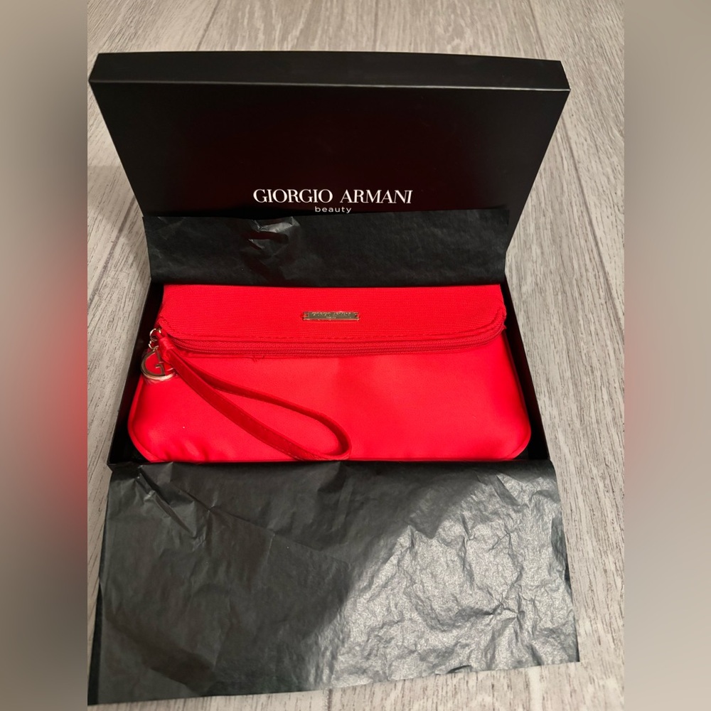 Giorgio Armani Red Clutch | Free Brooch Included - Picture 13 of 16